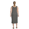 thumbnail image 3 of Terra & Sky Women's Plus Size Ribbed Midi Tank Dress, 3 of 5
