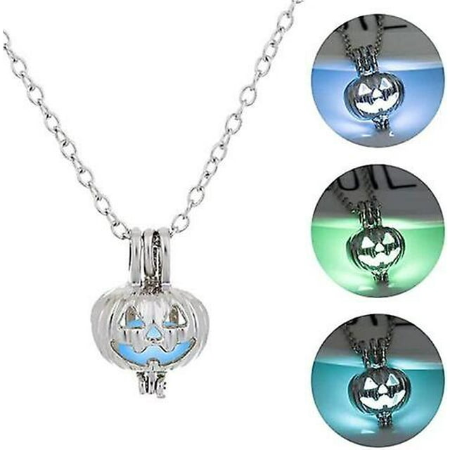 Luminous Enchanted Moonstone Necklaces Halloween Pumpkin Pendant Necklaces
