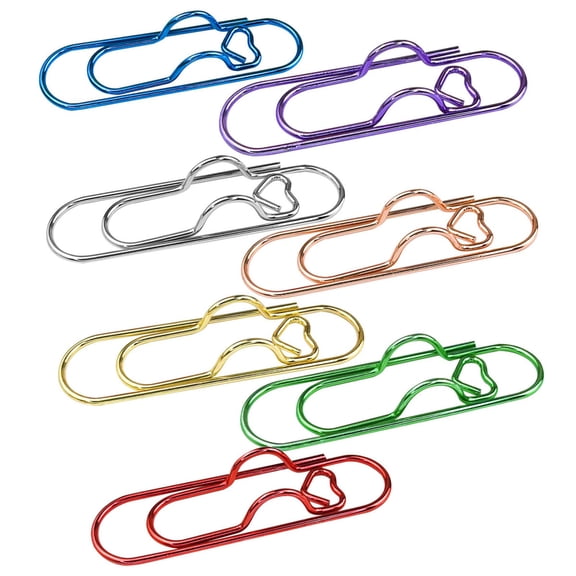 7 Pcs Colorful Metal Pen Clips,Metal Heart Pen Clip For Notebook,2.75 Inch Portable Pen Holder Clip Pencil Clip,Multifunctional Paperclip,Reusable Metal Pen Holder Clip For Notebook,Journal,Book