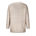 thumbnail image 5 of Women's Fashion Casual Solid Color Sweater Set Head V Neck Warm Long-sleeved Sweater for Fall Winter Layering and Comfort,Beige,L, 5 of 7