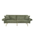 thumbnail image 5 of Glavbiku 79" Corduroy Sofa Bed,Foldable Loveseat with Folding Armrests,Daybed for Living Room,Green, 5 of 14