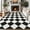 Black White, variant on FairOnly Modern Diamond Grid 8'x10'Area Rug Machine Washable Low Pile Non Slip Carpet for Living Room Home Office,Multicolor
