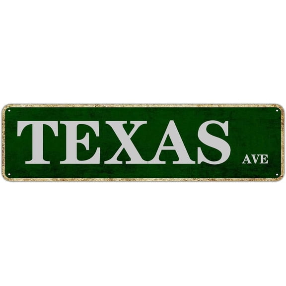 Texas AVE Metal Tin Sign For Home Office Living Room Bar Cafe Restaurant Club Wall Decor 4x16 Inches