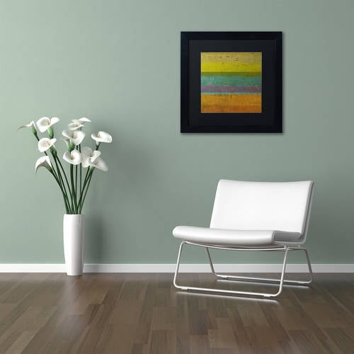 Trademark Fine Art "Chartreuse Line" Canvas Art by Michelle Calkins, Black Matte, Black Frame