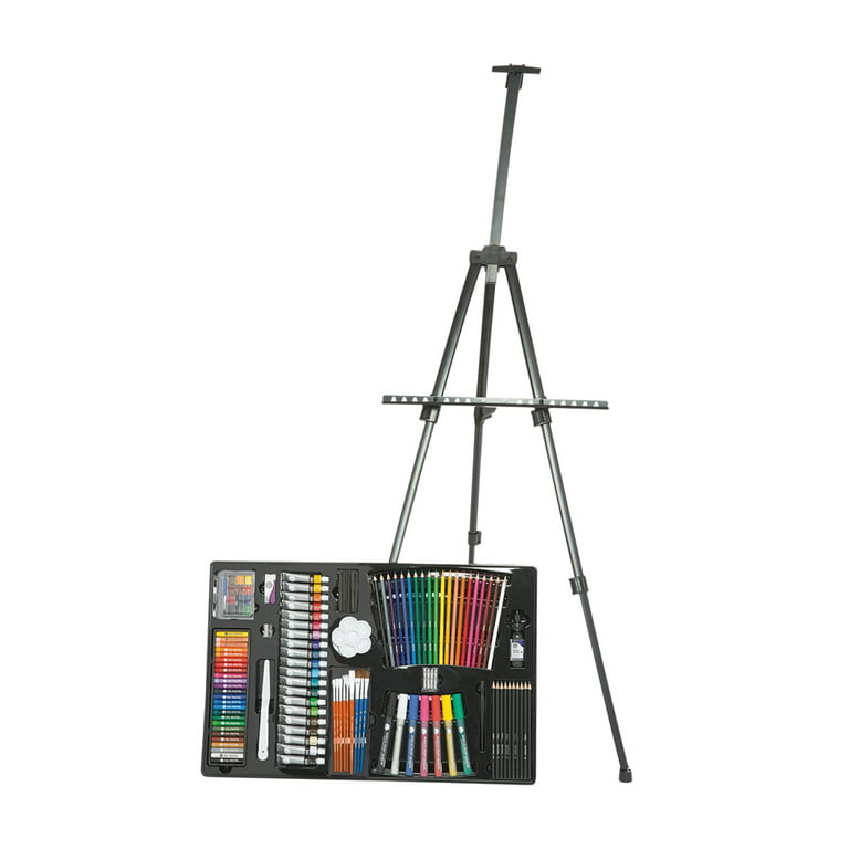 DALER AND ROWNEY Simply Complete Art Set & Full Size Easel Wood Case 190  Pieces