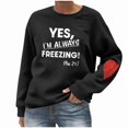 thumbnail image 5 of Sakmal Black Sweatshirts Women Fall Sweatshirts Letter Print Soft Long Sleeve Shirts, 5 of 5