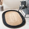 thumbnail image 2 of SAFAVIEH Natural Fiber Cirino Bordered Area Rug, Natural/Black, 4' x 6' Oval, 2 of 8