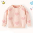 thumbnail image 2 of GPAECEAD Infant Baby Boy Girl Oversized Knit Sweater Long Sleeve Pullover Sweater Shirts Warm Fall Winter Tops Clothes Pink, 2 of 8
