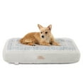 thumbnail image 2 of TOWN & COUNTRY EVERYDAY CuddleTown Medallion Everwash® Pillow Pet Bed, Water Repellent Floor Pillow, Machine Washable Cover, Soft & Calming, Blue/Greige, Small 28"x22"x4", 2 of 7