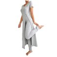 thumbnail image 2 of Pincandy Women's Solid Color Pajama Set - Crew Neck Short Sleeve Top & Pants, Casual & Comfortable for Homewear, 2 of 5