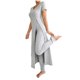 thumbnail image 2 of Pincandy Women's Solid Color Pajama Set - Crew Neck Short Sleeve Top & Pants, Casual & Comfortable for Homewear, 2 of 5
