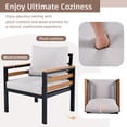 thumbnail image 6 of 4-Piece Outdoor Patio Furniture Set, A-cacia Wood Patio Sectional Sofa Conversation Set with Coffee Table and All-Weather Cushions for Garden and Backyard, Beige, 6 of 9