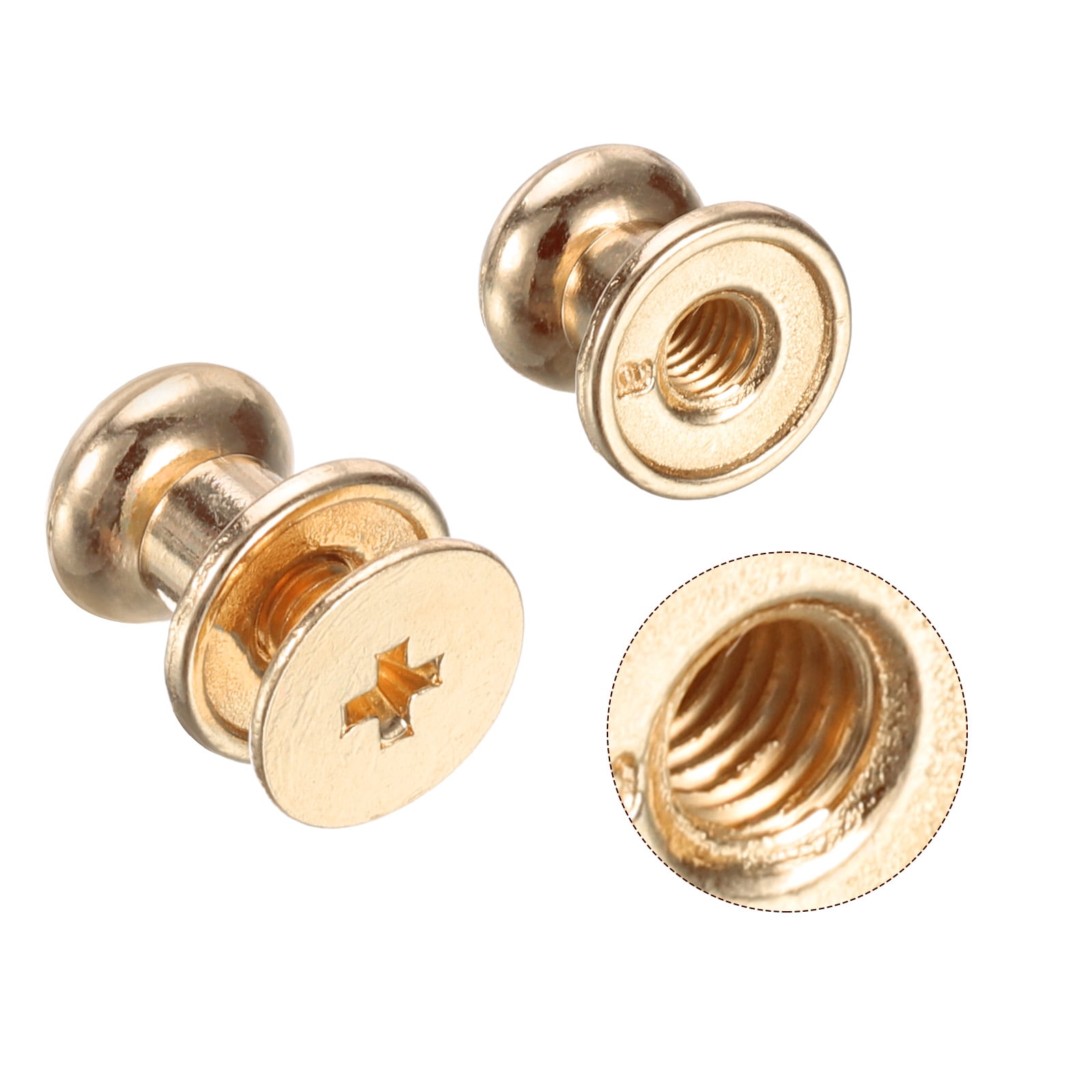 Unique Bargains Mini Round Knobs Small Drawer Pulls for Cabinets 0.26" x 0.31" Gold