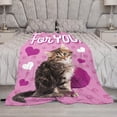 thumbnail image 6 of Cat Blanket Cute Pink Cat for You Print Throw Blankets for Couch Sofa Bed Lightweight Soft Cozy Fleece Plush Warm Flannel Bedding Blanket Cat Lover Gifts for Baby Boys Girls Kids Women 50"x60", 6 of 6