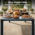 thumbnail image 4 of Crestlive Products 57" Square Aluminum Patio Dining Table for 4–8 Persons, Outdoor Dining Table with Adjustable Umbrella Hole, Dark Gray, 4 of 7