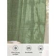 thumbnail image 6 of Sheer Curtains 84 Inches Long 2 Panels Set for Living Room, Vintage Forest Green Semi Sheer Curtains for Windows, Farmhouse Retro Solid Color Linen Texture Voile Window Treatments Rod Pocket Curtain, 6 of 7
