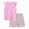 thumbnail image 6 of Toddler Girl Tank Outfit Set Toddler Girl Magical Outfit Unicorn Print Tank Top & Plaid Shorts Casual Playwear Set, 6 of 8