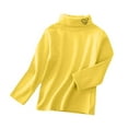 thumbnail image 4 of Povozer Toddler Baby Girls Basic Solid Color Turtleneck Ribbed T-Shirt Top(Yellow,5-6Y), 4 of 4