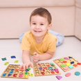 thumbnail image 3 of Rompecabezas para niños pequeños, rompecabezas de madera con forma de número de letra del alfabeto ABC, juguetes de aprendizaje para niños y niñas de 2 a 4 años, rompecabezas 3 en 1, bloques educativo, 3 of 3