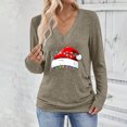 thumbnail image 5 of qucoqpe Women's Christmas Print Pullover, Long Sleeve Shirts for Women Casual Festive Holiday Tops, 5 of 9