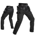 thumbnail image 2 of Domzest Tactical Cargo Pants for Men Outdoor Waterproof Quick Dry Hiking Pants Baggy Ripstop Work Multi Pocket Overalls Pant Black S, 2 of 4