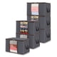 thumbnail image 1 of Solución organizativa para tu armario: bolsas para guardar ropa, contenedores de almacenamiento plegables de gran capacidad, asa reforzada para facilitar su transporte, color gris (6 piezas), 1 of 5