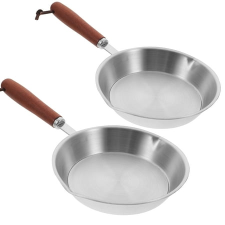 

2pcs Household Frying Pan Egg Pastry Pan Practical Cooking Pan Anti-scalding Handle Frying Pan