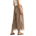 thumbnail image 6 of Women's Casual Pants Elastic Waist Patch Lace Pant With Pockets Baggy Straight Leg Trousers, 6 of 7