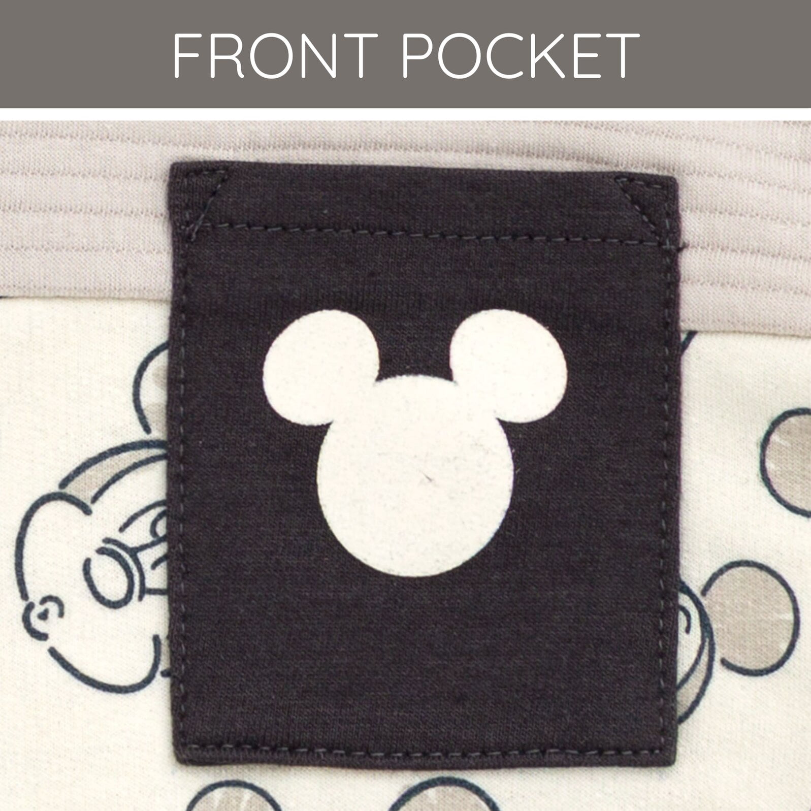 Disney Mickey Mouse Baby Boys' 2-Piece Hooded Tee and Shorts Set Dark Grey Mickey