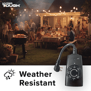Hyper Tough Photocell Photocell Dusk to Dawn Outdoor Timer, 1 Outlet, 3-Pronged Outlet, 10 Amps