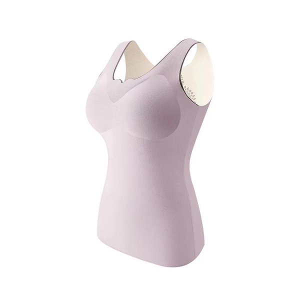 Sonducket Ropa interior térmica de invierno frío para mujer, Top transpirable de mantenimiento del calor, chaleco básico de poliéster adelgazante, Ropa interior Violeta XXL Sonducket AP013622-05
