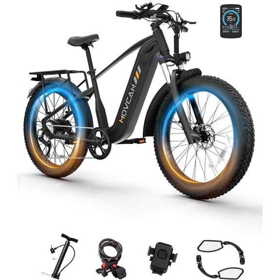 Movcan EB60 Electric Bike for Adults, 750W 28MPH, 48V 20.8Ah, 26" x 4.0" Fat Tire Electric Mountain Bike, Class 3,UL2849