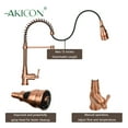 thumbnail image 4 of Copper Pre-Rinse Spring Kitchen Faucet, Single Level Solid Brass Kitchen Sink Faucets with Pull Down Sprayer, 4 of 6