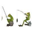 thumbnail image 5 of Pack of 2 Favorite Pastime Green Frogs Besties Rod Fishing by The Pond Figurines, 5 of 10