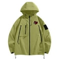 thumbnail image 4 of Hxshgdsn Rain Jacket For Men Women With Hood Heart Printed Waterproof Lightweight Thin Cycling Breathable Windproof Outdoor Green S, 4 of 9
