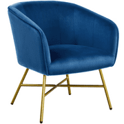 Alden Design Velvet Club Accent Chair, Dark Blue
