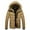 L02-Khaki, variant on Mens Puffer Jacket Big and Tall Insulated Thicken Quilted Winter Coat Warm Heavy Parka Ski Down Jacket with Faux Fur Non-Removable Hood Khaki 3XL