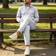 thumbnail image 5 of Men’s Waffle Knit Full Zip Track Jacket, Stand Collar Long Sleeve Casual Athletic Warm Outerwear Coat Size 3XL Gray, 5 of 6