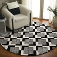thumbnail image 2 of SAFAVIEH Metro Bertrand Geometric Area Rug, Black/Ivory, 6' x 6' Round, 2 of 10