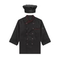 thumbnail image 5 of Doomiva Short/Long Sleeve Chef Coat for Men Women Double-Breasted Chef Jacket Cook Shirt Workwear Black Long Sleeve M, 5 of 6