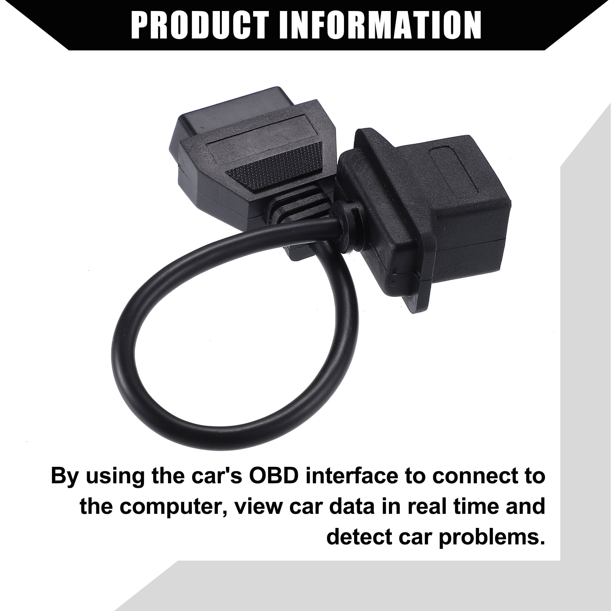 Unique Bargains 6 Pin to 16 Pin OBD2 Diagnostic Scanner Convertor Adapter Cable for Jeep