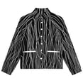 thumbnail image 4 of Jackets for Women Winter Coat Jackets Flannel Stand Collar Jacket(Hand Drawn Lines,Size:S-4XL), 4 of 7