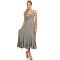 thumbnail image 5 of Sakkas Allie Stonewashed Embroidered Adjustable Spaghetti Straps Long Dress - Grey - 1X/2X, 5 of 5