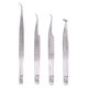 thumbnail image 1 of Pinzas de pestañas M para extensiones de pestañas (juego de 4) - Pinzas de extensión de pestañas profesionales - Pinzas de extensión de pestañas con agarre de diamante de acero japonés con punta de fi, 1 of 1