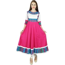 Bimba Women Pink Anarkali Kurti Long Flaired Rayon Kurta Indian Ethnic Blouse
