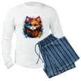 thumbnail image 6 of CafePress - Cute Cat Watercolor - Men's Long Sleeve Light Pajama Set, 6 of 7