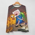 thumbnail image 5 of Adventure Time Women's Pajama Top 3D Digital Print Sleepwear Trendy Crewneck Pullovers Long Sleeve Shirts 5XL, 5 of 8