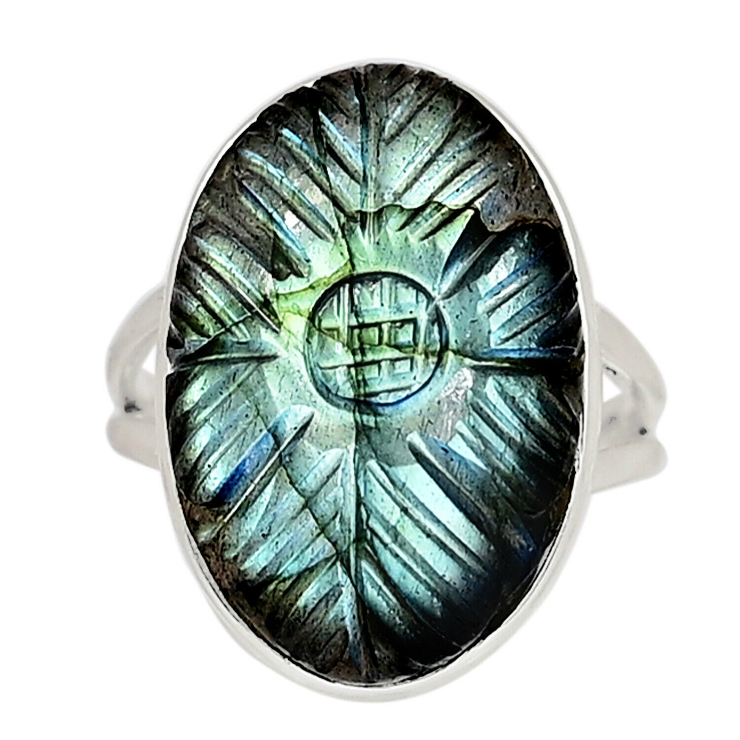 Flashy Labradorite Silver Ring 925 Solid Sterling Silver jewelry size 3-14 US 
