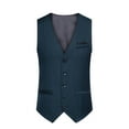 thumbnail image 2 of Dress Suit Vests for Men with Pockets Button-Down V Neck Sleeveless Business Work Waistcoats Formal Solid Slim Wedding Tuxedos Vest, 2 of 8