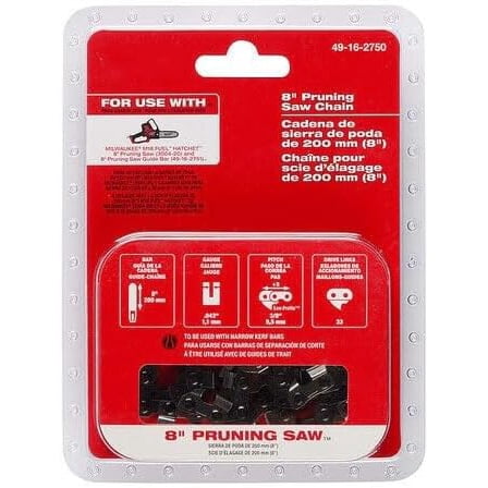 49-16-2750 for Milwaukee 8 In. Replacement Chain For M18 Hatchet Pruning Saw$$Tools